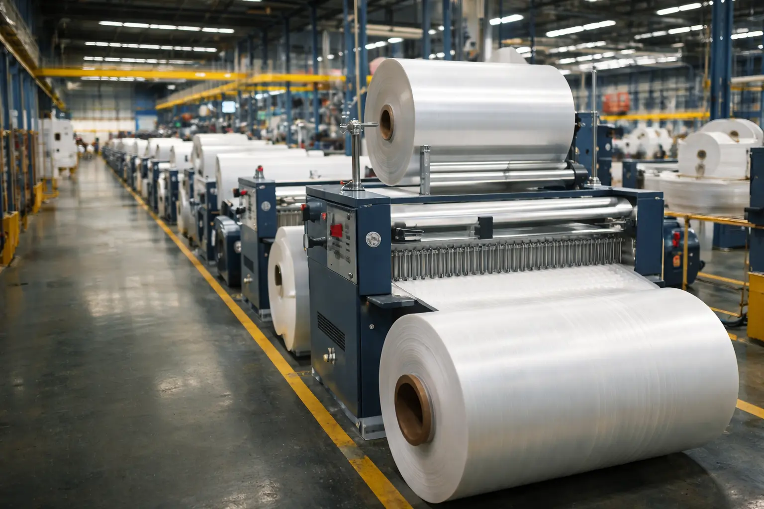 Plastic niwar extrusion machinery at Param Plastics Industries Bhavnagar